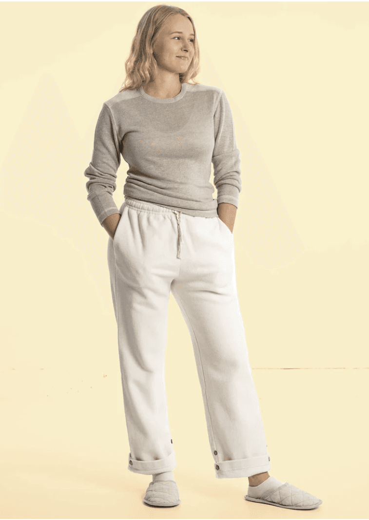 JOLENE Women's 100% Organic Cotton Fleece Sweat Pants (OC Thread, Choice of Organic Elastic) (99.9%-100% Biodegradable)